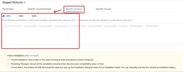 Staged Rollouts-By device info