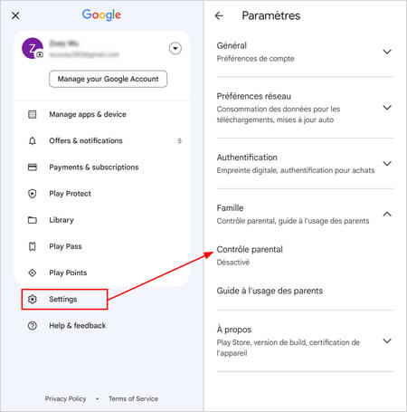 Activer le contrôle parental sur le Google Play Store