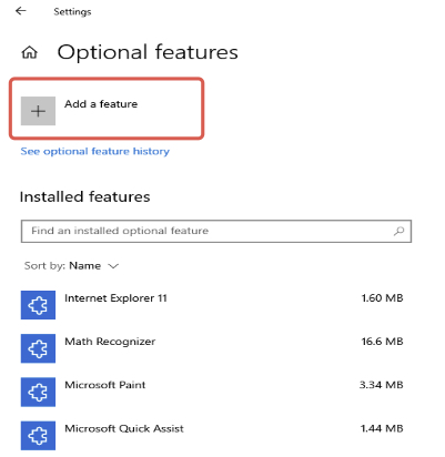 Windows add a feature
