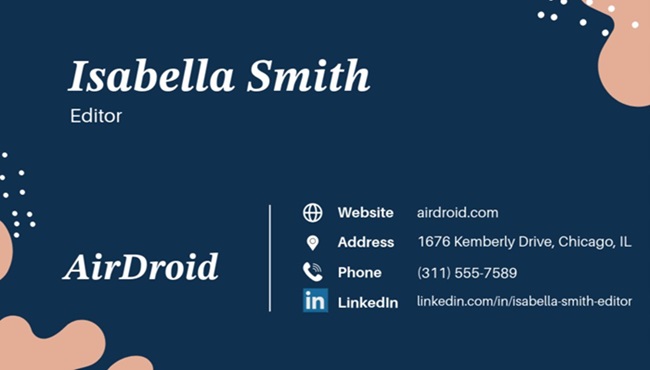 modern business card example