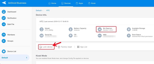 airdroid business lock device