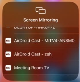 Lista de dispositivos AirPlay