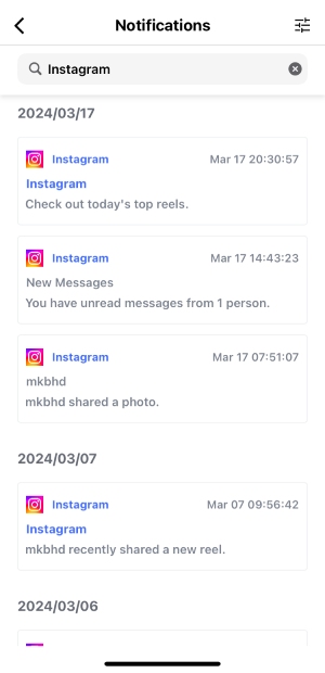 notificações do instagram no airdroid