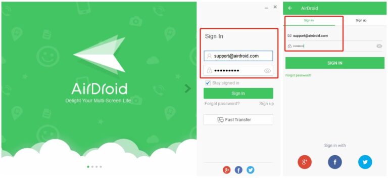 airdroid サインイン