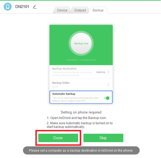 guide de sauvegarde d'airdroid personal