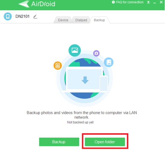 guide de sauvegarde d'airdroid personal