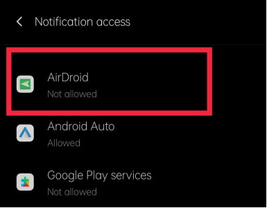 guide de notification d'airdroid personal