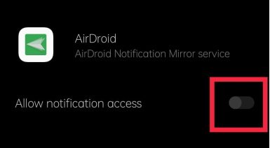 guide de notification d'airdroid personal