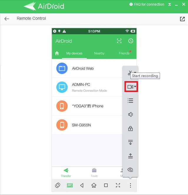 guide d'enregistrement d'écran d'airdroid personal