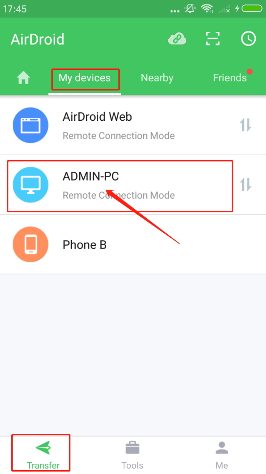 guide de transfert airdroid personal