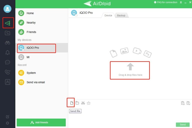 airdroid personal PC ファイル転送