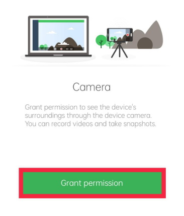 airdroid personal remote camera grant permission