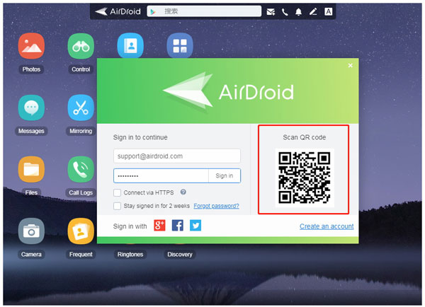 airdroid web sign in