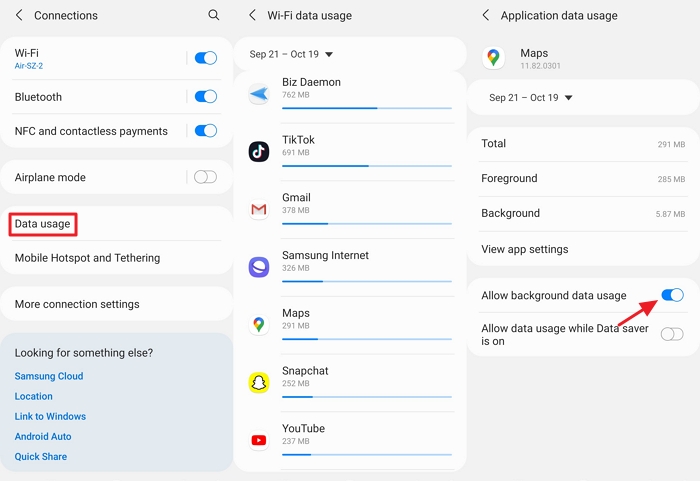 allow background data usage