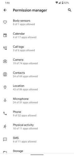 Android app permissions