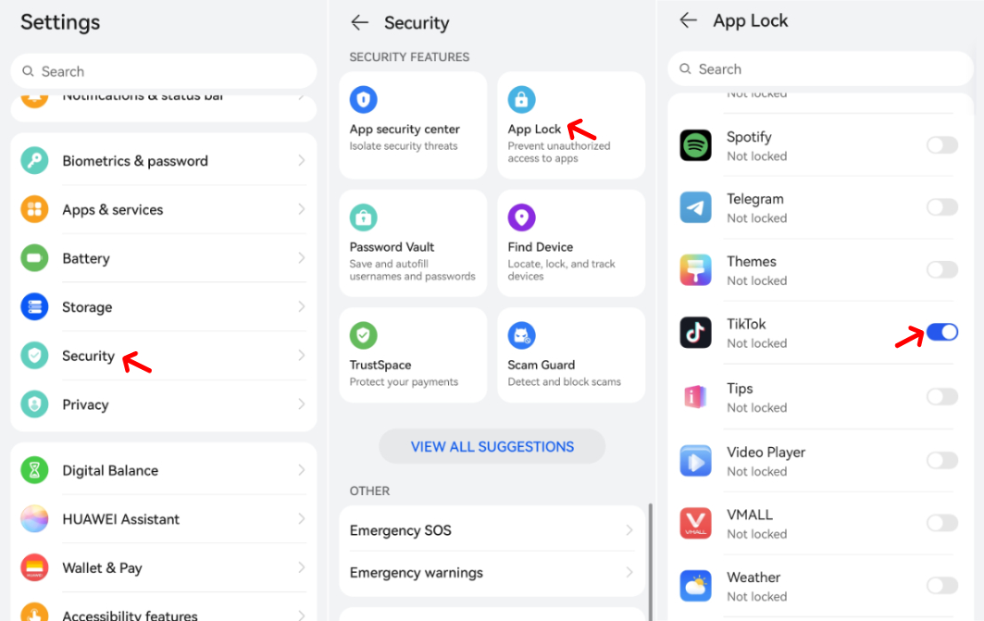 lock the TikTok app to block others from accessing it on Android phone