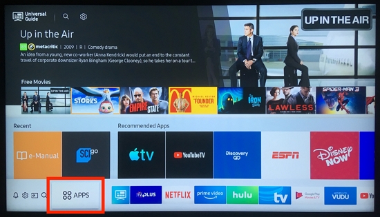 Tienda de aplicaciones en Samsung smart TV