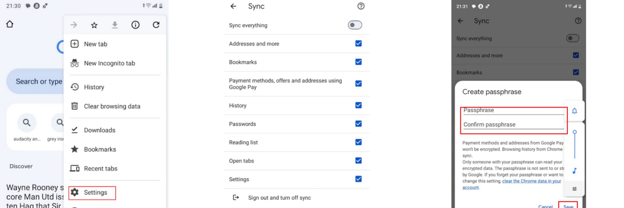 backup chrome bookmarks and data