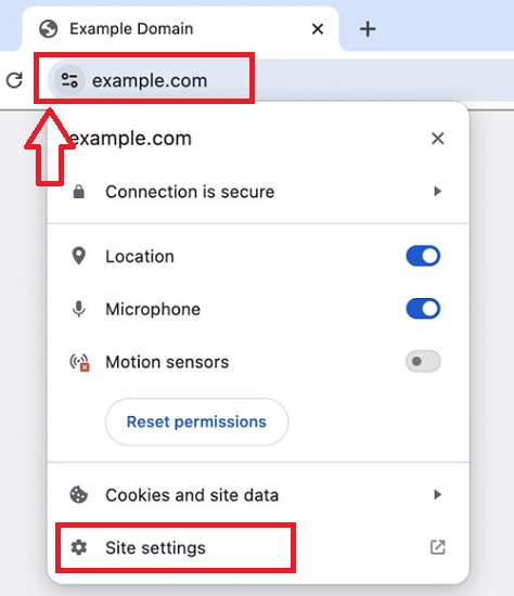 browser site settings