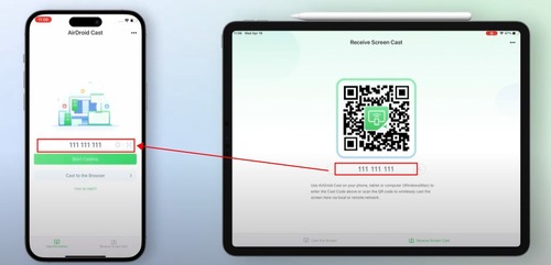 enter cast code on AirDroid Cast