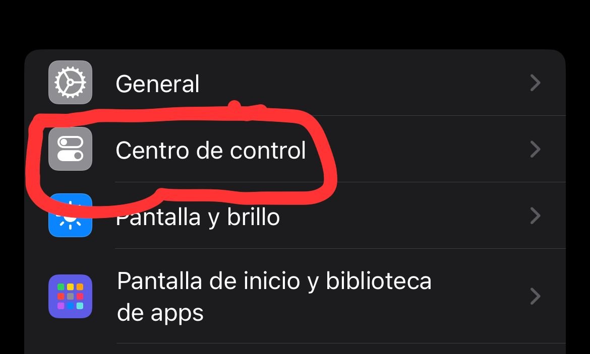 centro decontrol en iphone