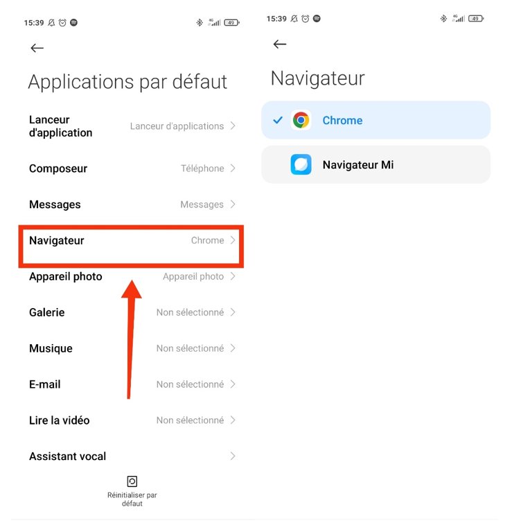 Changer le navigateur par défaut sur Xiaomi