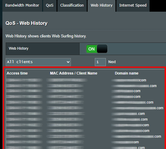 AUSU Browserverlauf auf Router anzeigen