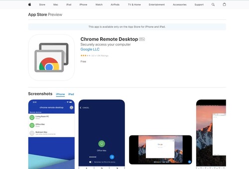 Chrome Remote Desktop on iPad