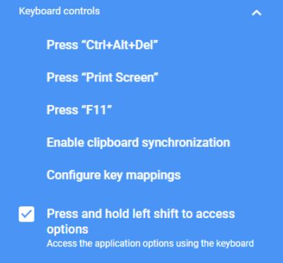 Chrome Remote Desktop Input Controls