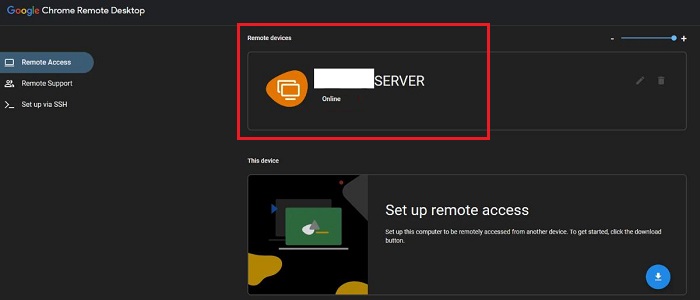 Chrome Remote Desktop Remote Devices