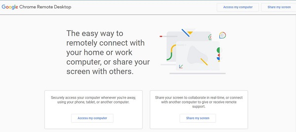 Chrome Remote Desktop Website