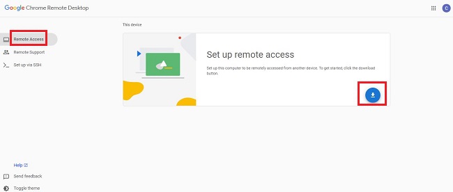 Chrome Set up remote access