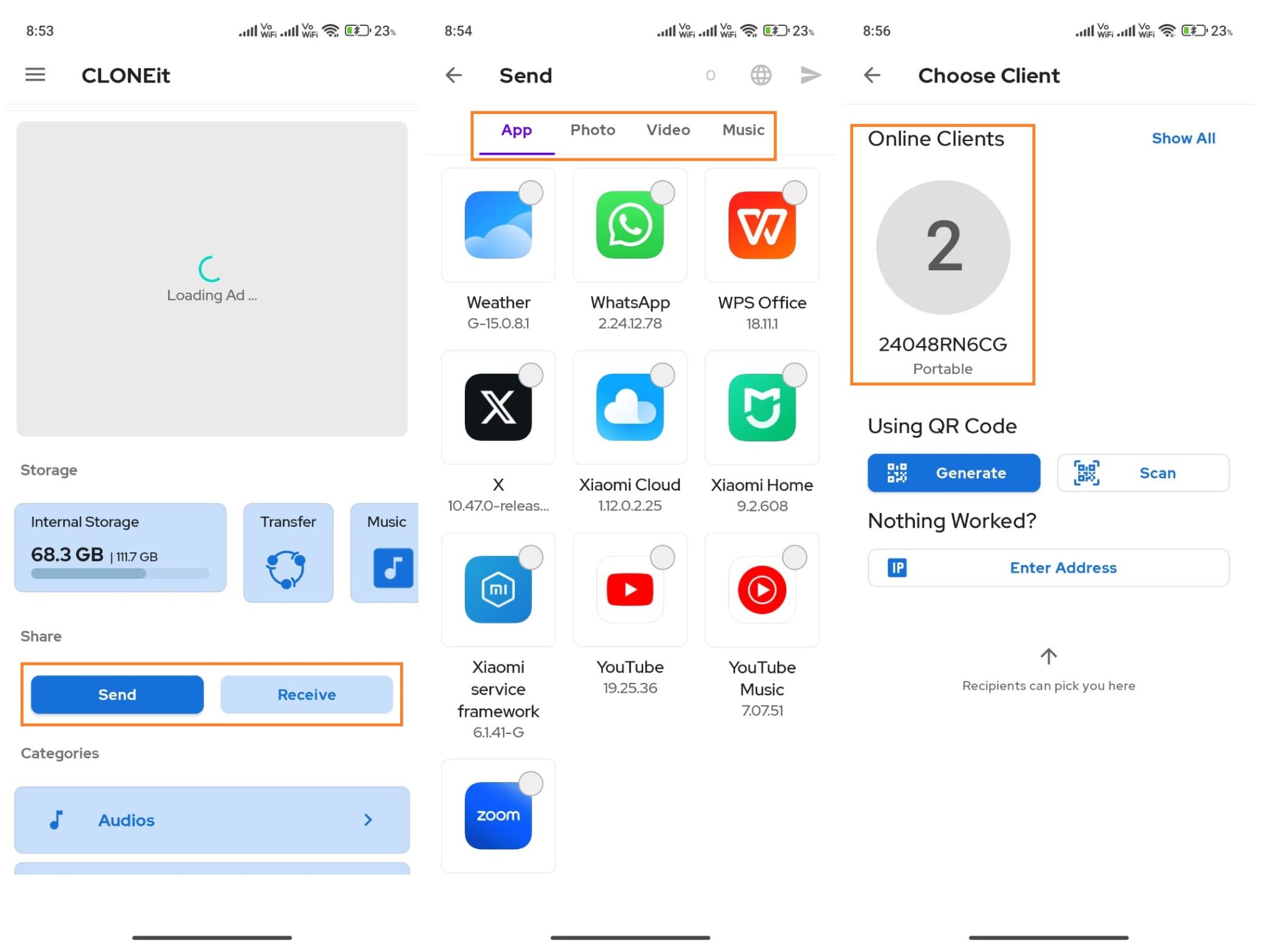 Clone Android to Android with CLONEit