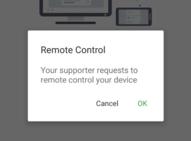 Solicitud de control en Android