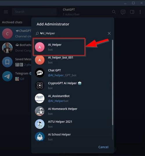 add AI chatbot for Telegram channel