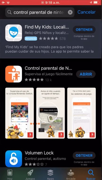 descargar el control parental de nintendo switch