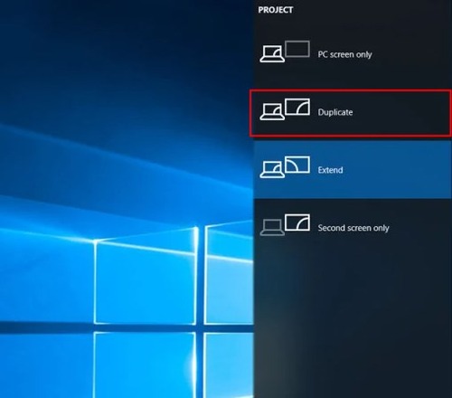 duplica pantalla de Windows a través del acceso directo del teclado