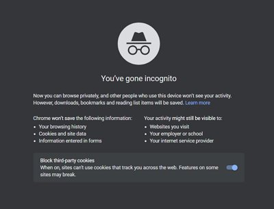 Activer le mode incognito de google