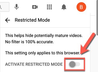 Activer le mode restreint sur YouTube à partir du navigateur