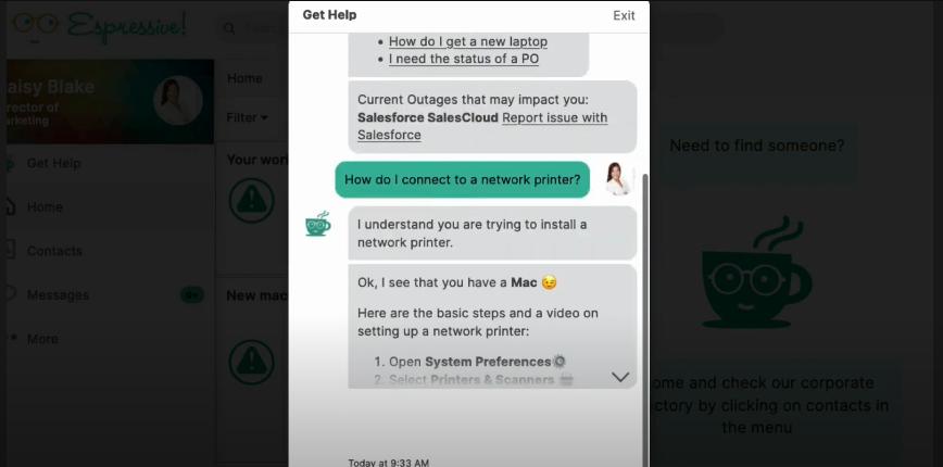 chatbot for hr espressive