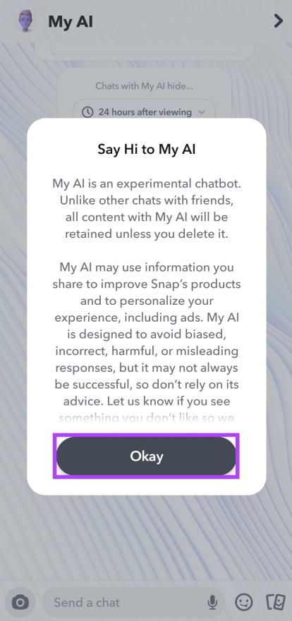 Send the AI Chatbot Message