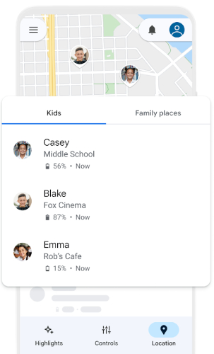 Google Family Link see location