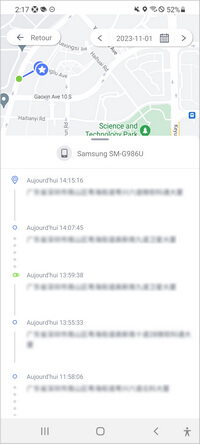 Historique de Localisation AirDroid