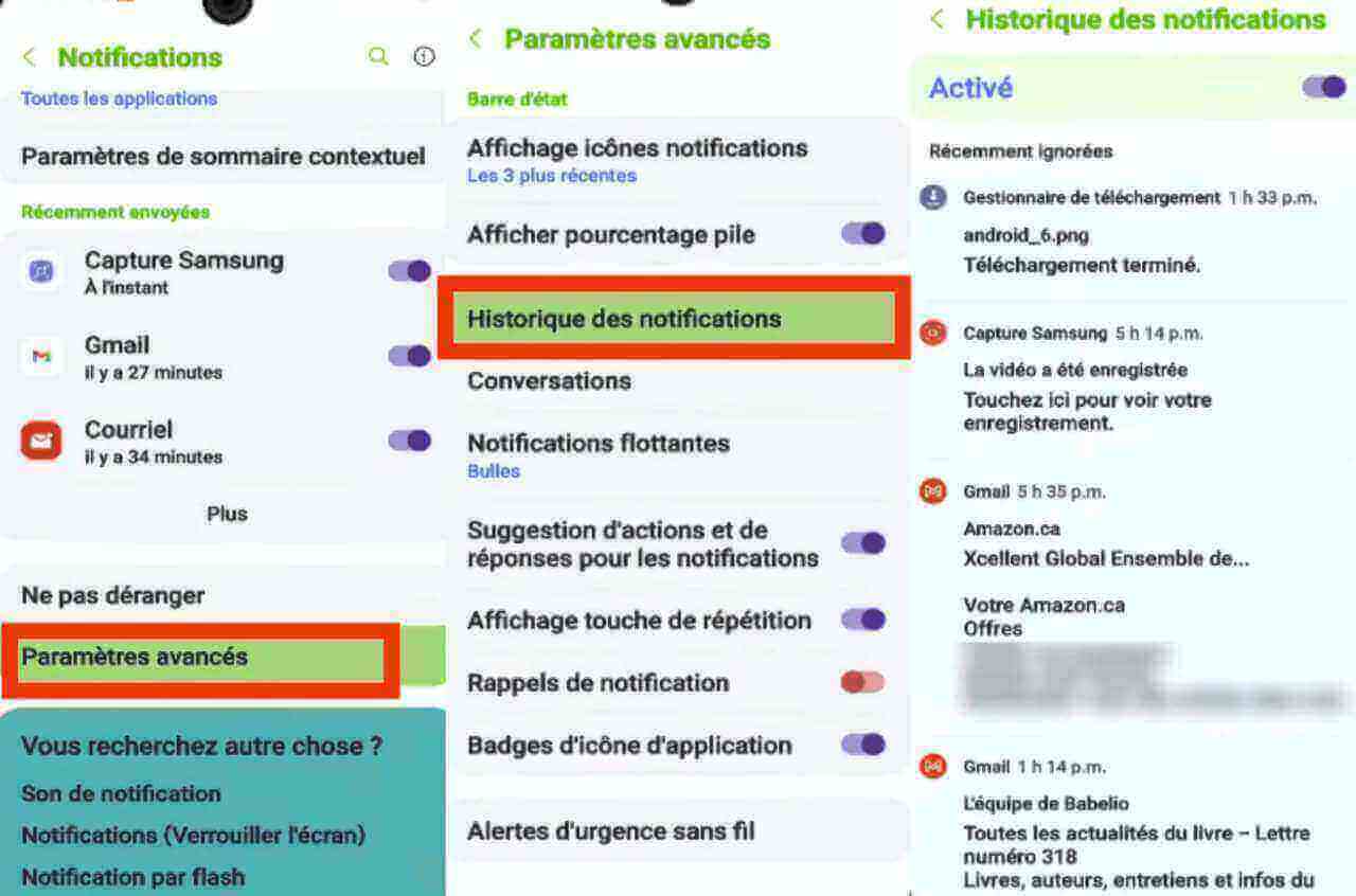 Voir les anciennes notifications Instagram via la fonction historique des notifications