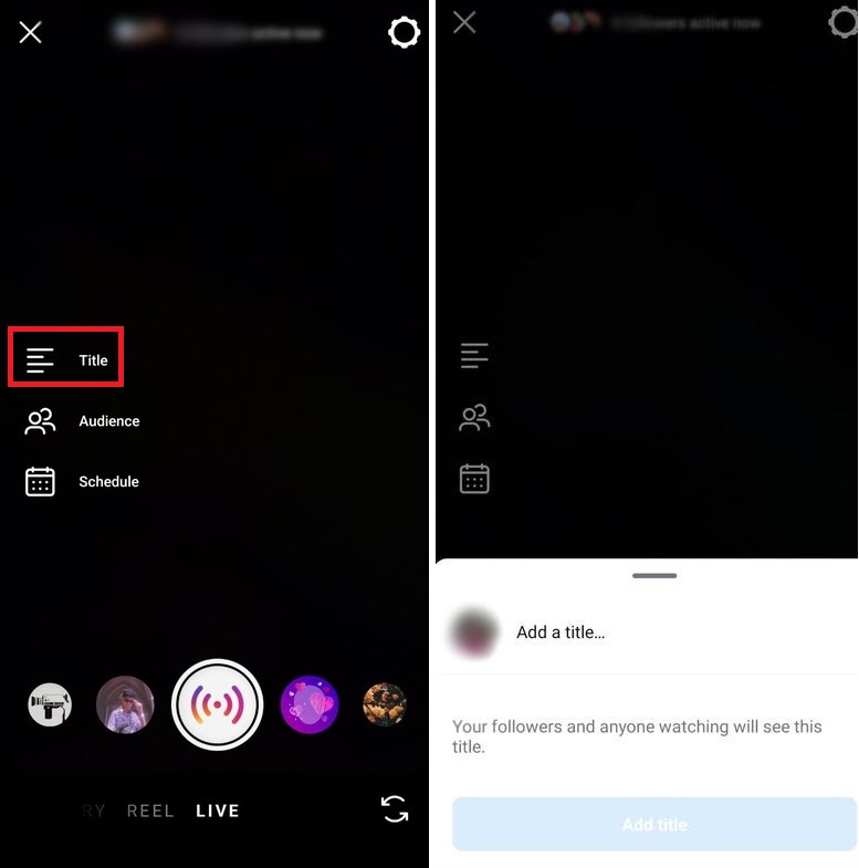 Add a title for Instsgram live