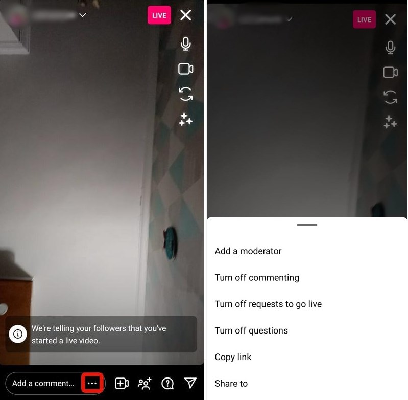 Manage Instagram live streaming