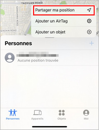 Partager sa position iPhone à un ami