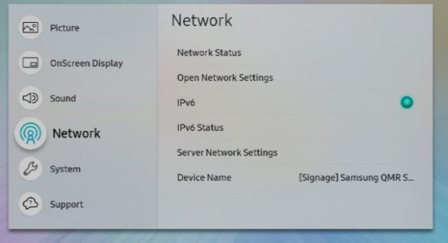 disable IPv6 on Samsung TV