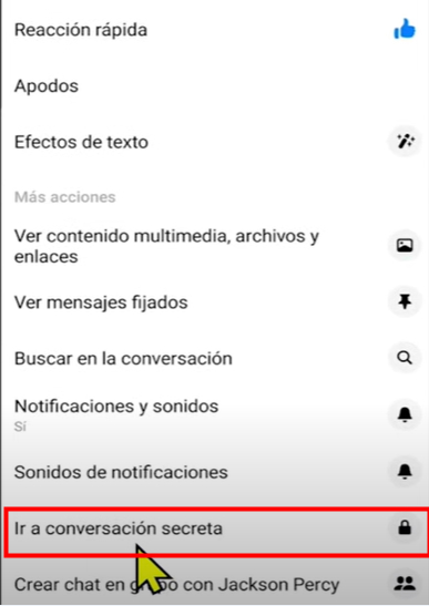 Ir a conversación secreta