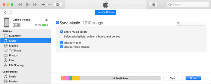 itunes sync